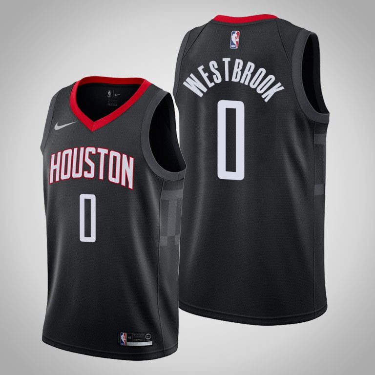 Men's Houston Rockets #0 Russell Westbrook Black NBA Stitched Jersey Men's Houston Rockets #0 Russell Westbrook Black NBA Stitched Jersey